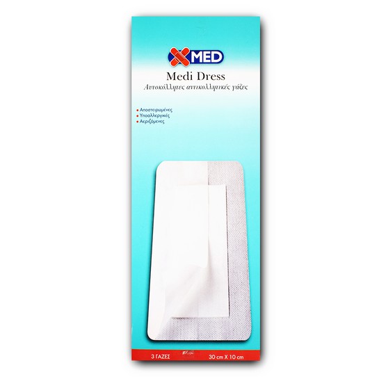 X-ΜΕD MEDI DRESS ΑΥΤΟΚ.ΓΑΖΕΣ 10X30 CM, 3 ΤΕΜΑΧΙΑ