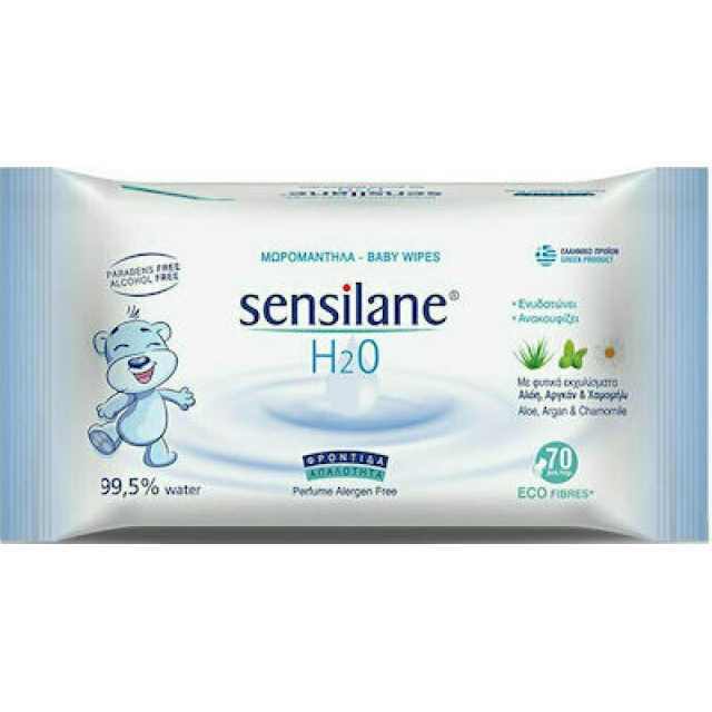 Saniline Sensilane Μωρομάντηλα με 99,5% Νερό, χωρίς Οινόπνευμα & Parabens με Χαμομήλι & Aloe Vera 70τμχ
