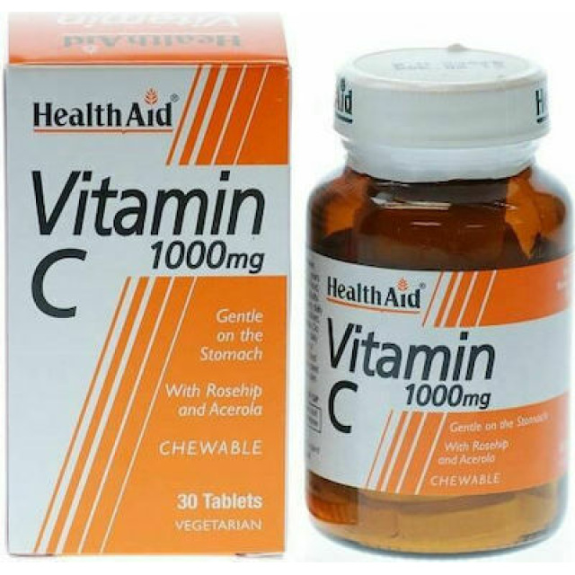 Health Aid Vit C 1000mg Chewable Rosehip 30tabs