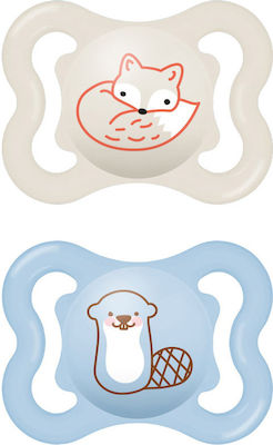Mam Ορθοδοντικές Πιπίλες Σιλικόνης για 2-6 μηνών Air Gray Fox & Blue Beaver 2τμχ Mam Ορθοδοντικές Πιπίλες Σιλικόνης για 2-6 μηνών Air Gray Fox & Blue Beaver 2τμχ