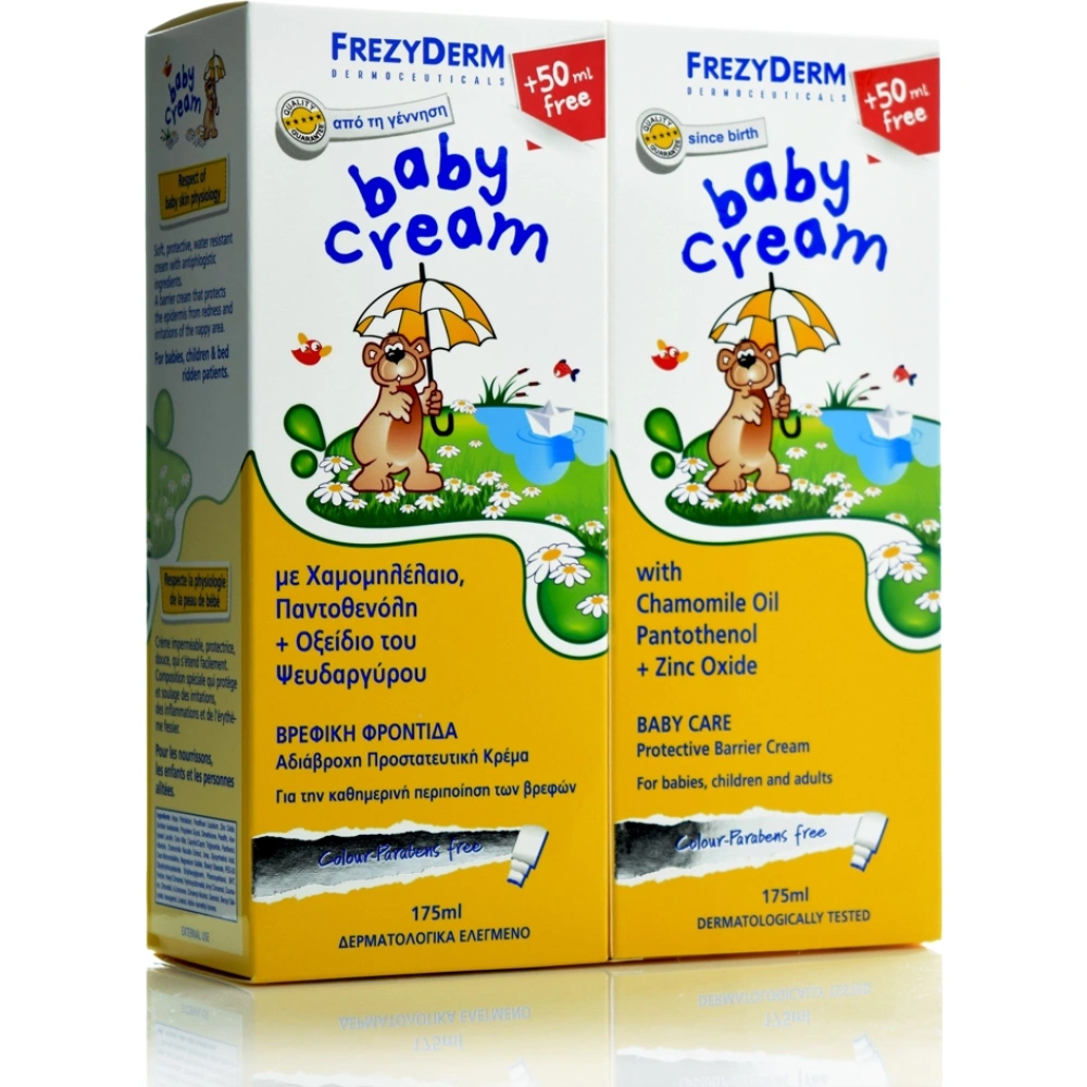 Frezyderm πακέτο -25% Baby Cream Προστατευτική & Αδιάβροχη Κρέμα για Αλλαγή Πάνας, 2x 175ml