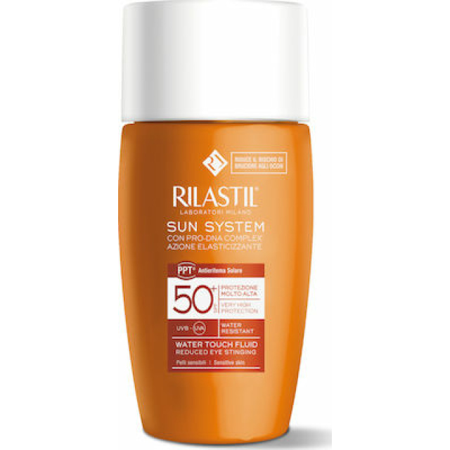 Rilastil Sun System Water Touch Αδιάβροχη Αντηλιακή Κρέμα Προσώπου SPF50 με Χρώμα 50ml