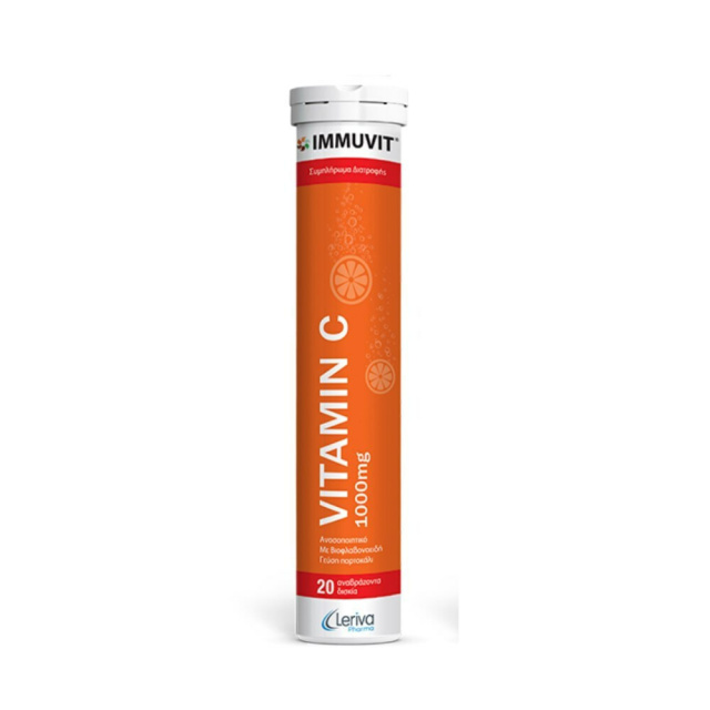 Leriva Immuvit Vitamin C 1000mg Πορτοκάλι 20 αναβράζοντα δισκία