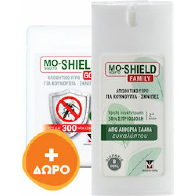 Menarini Mo-Shield Family Εντομοαπωθητικό Spray Κατάλληλο για Παιδιά 75ml & Mo-Shield Gold 17ml