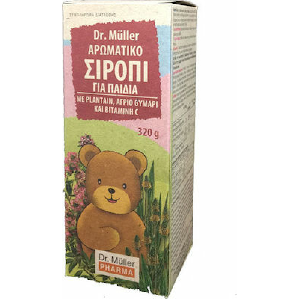 Dr. Muller Pharma Αρωματικό Σιρόπι για Παιδιά με Plantain, Θυμάρι & Βιταμίνη C 320gr