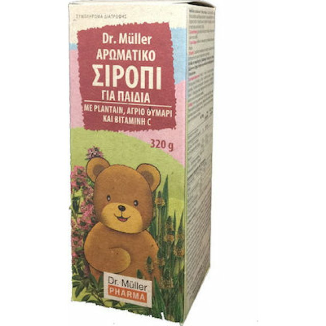 Dr. Muller Pharma Αρωματικό Σιρόπι για Παιδιά με Plantain, Θυμάρι & Βιταμίνη C 320gr