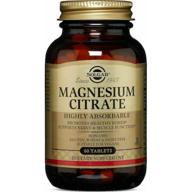 Solgar Magnesium Citrate 200mg  Tabs 60s