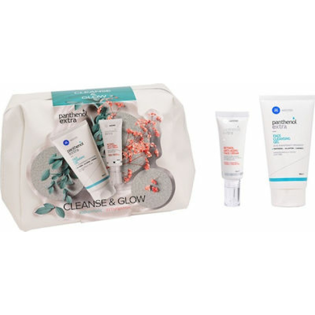 Panthenol Extra Πακέτο Προσφοράς Cleanse & Glow Retinol Anti Aging Face Cream 30ml & Face Cleansing Gel 150ml
