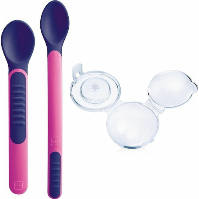 MAM HEAT SENSITIVE SPOONS & COVER X2 GIRL 6+ ΜΗΝΩΝ