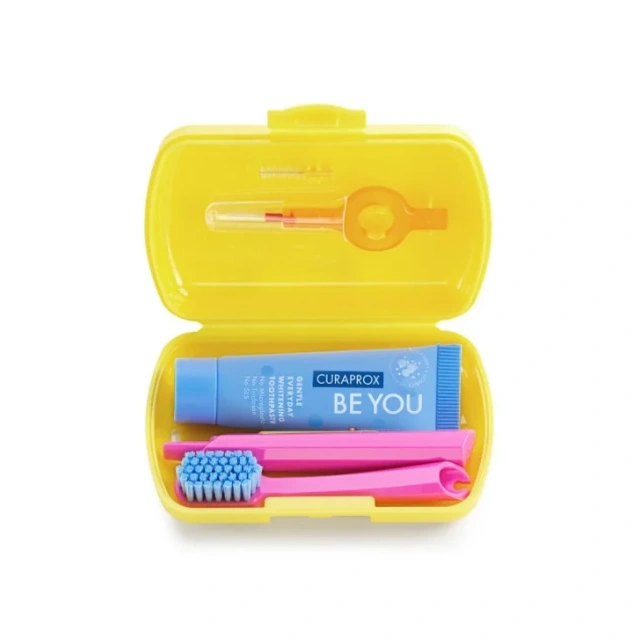 PCURAPROX TRAVEL SET ΚΙΤΡΙΝΟ ΟΔΟΝΤ-ΜΕΣΟΔΒΟΥΡΤΣ-BE YOU 10ML