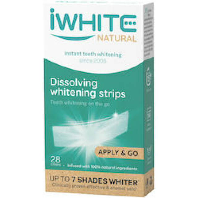 iWHITE NATURAL DISSOLVING STRIPS (28 ΤΑΙΝΙΕΣ ΛΕΥΚΑΝΣΗΣ) ΝΕΟ