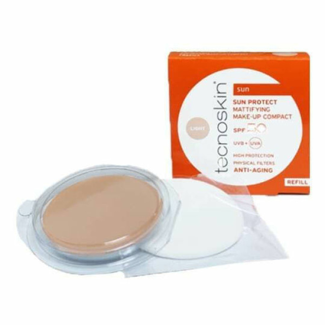 TECNOSKIN SUN PROT MATTIF MAKE-UP COMP 10G-LIGHT SPF50-REFIL