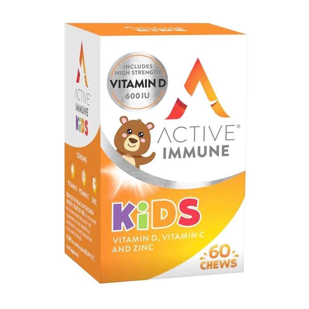 Active Immune Kids Vitamin D, Vitamin C & Zinc 60μασώμενα δισκία