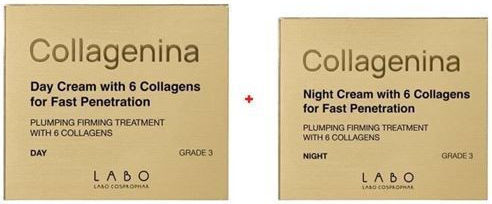 PLABO COLLAGENINA DAY CREAM + NIGHT CR FREE  GRADE 3 (50+50M